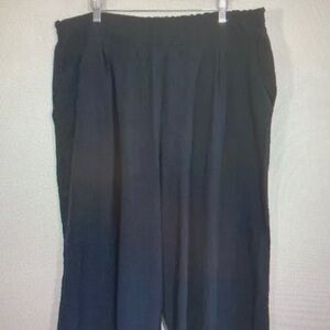 Athleta Black Cropped Wide-Leg Pull-On Pants